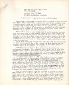 Mémoire sur certains points de divergence apparus à la F.F.C.A. et leur résolution possible. (Texte réservé au membre de la Fédération).