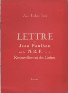 Lettre à Jean Paulhan sur la N.R.F. et le renouvellement des cadres.