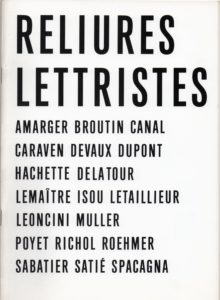 Reliures lettristes. Armager