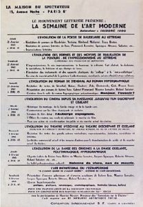 Le mouvement lettriste présente : La Semaine de l’Art Moderne Animateur Isidore Isou. Paris