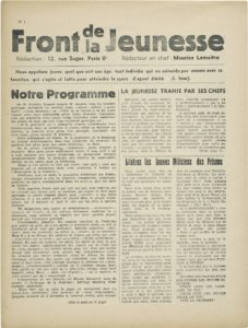 FRONT DE LA JEUNESSE. No. 1