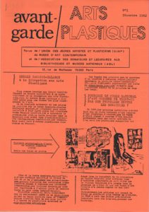 AVANT-GARDE. ARTS PLASTIQUES. Nos. 1 [Décembre 1982] à No. 19 [Mai 1989]. [Collection complète]