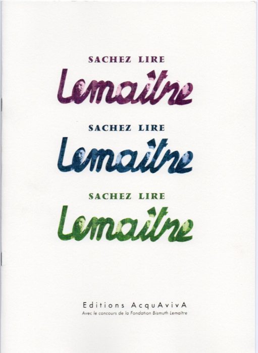 Sachez lire Lemaitre. 1963.