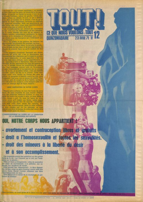 TOUT ! CE QUE NOUS VOULONS : TOUT !  Quinzomadaire No.1 [23 sept. 70] au No. 16 [29 juillet 71].Collection complète.