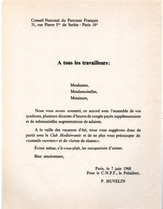 Adresse à tous les travailleurs.