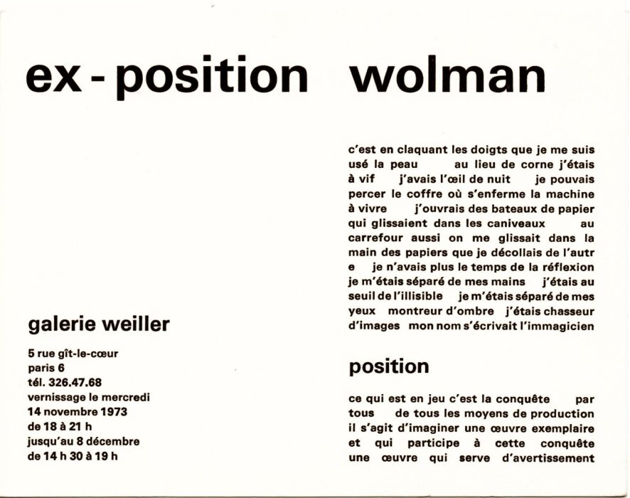 Wolman Galerie Weiller